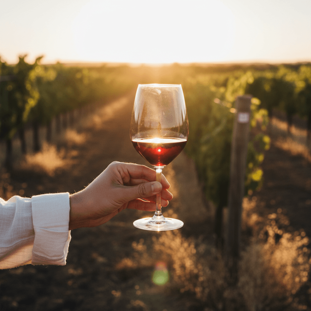 A hand uncorking a wine bottle in a dim, warm cellar